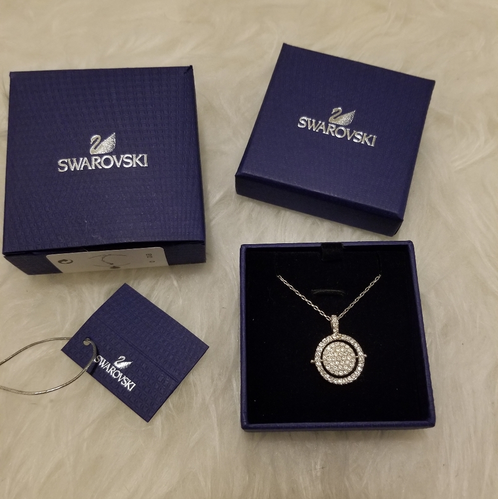 SWAROVSKI necklace multi coloured pave white black